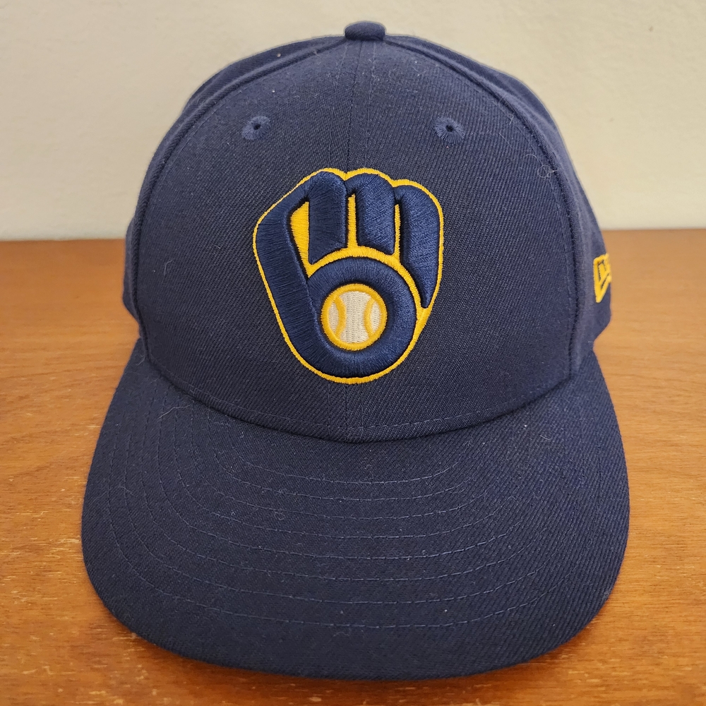 Milwaukee Brewers Blue Baseball Cap with Yellow Logo